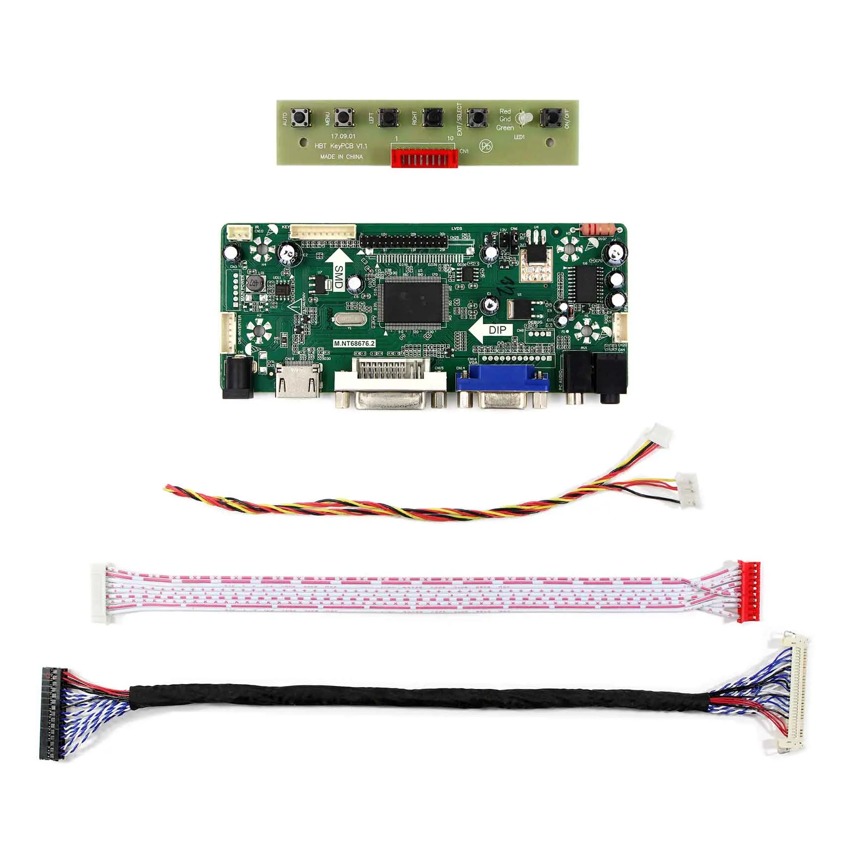 لوحة تحكم عالية الدقة VGA DVI M.NT68676 لشاشة LCD واجهة إشارة G156HAN02.1 LVDS