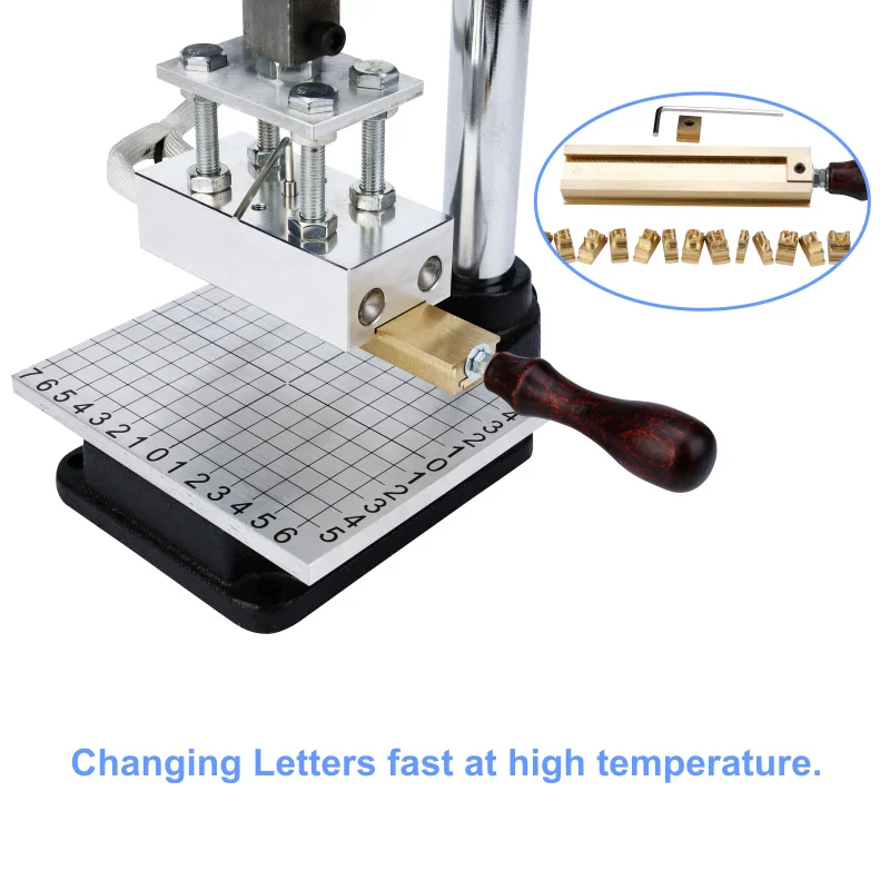 JINXINYANG T Slot Hot Foil Stamping Machine Embossing Manual Leather Paper Wood Machine With Measure Line Letters Heat Press