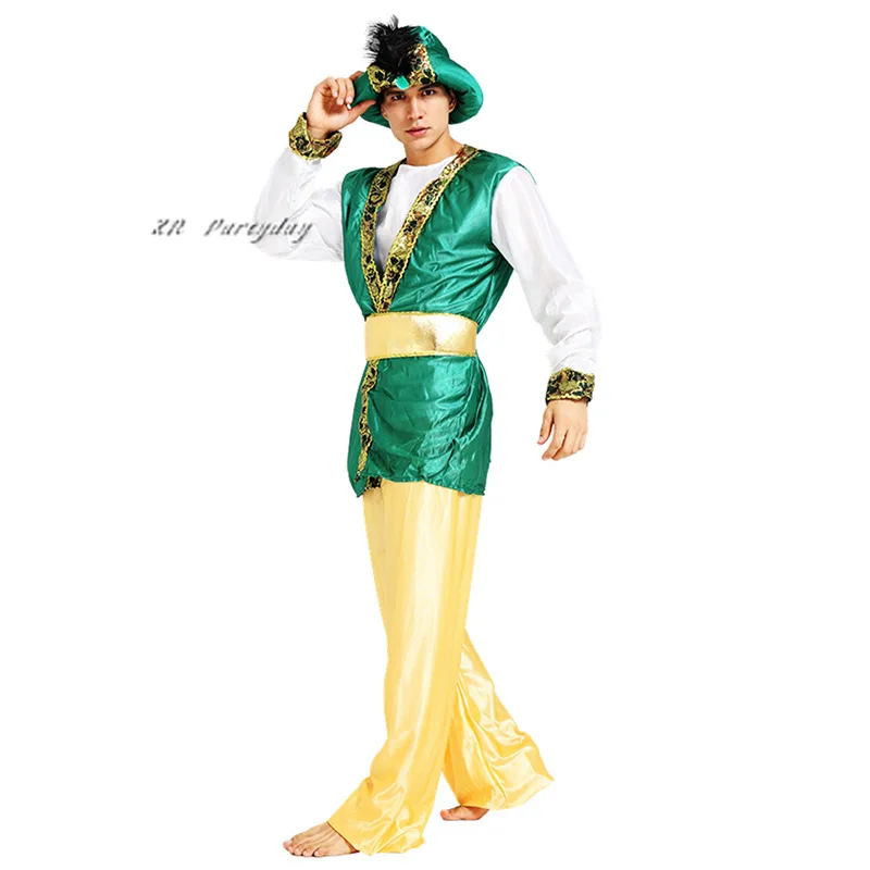 Men Boy Arab Costume Middle East Cosplay Robe Clothes Carnival Role Play Fancy Dress Party Decoration halloween costume for kids