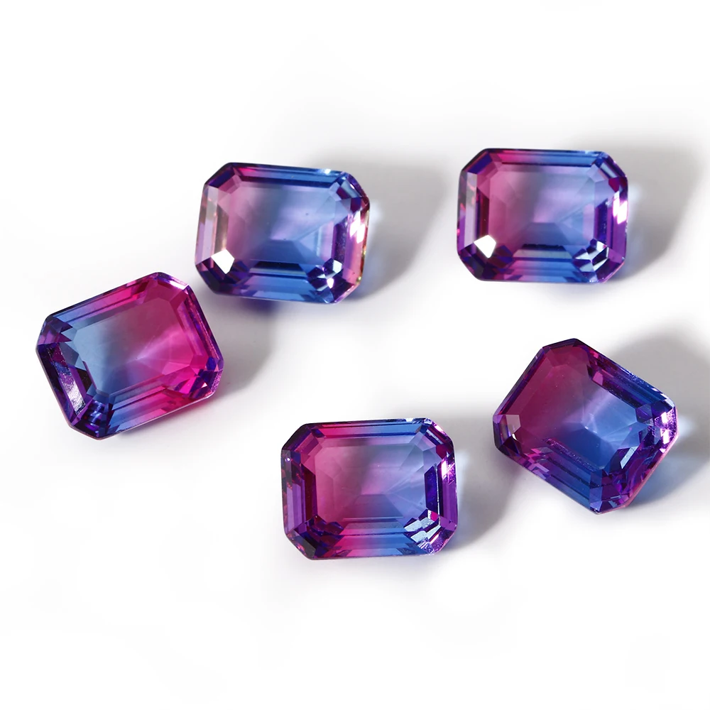 2.7-3.2ct Real Stones 8x10MM Rectangle Tourmaline Loose Gemstones Fashion Jewelry Accessories Multi Decorative Gift Stone 10pcs