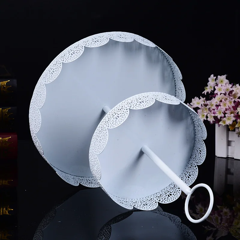 Iron Double Layer Lace White Cake Tray Dessert Plate Fruit Dishes Cake Rack Candy Tray Wedding Party Cake Stand