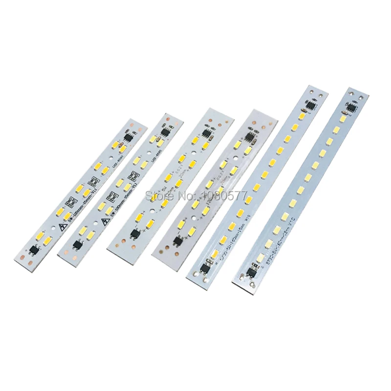 Cristal LED Light Bar Strip, Módulo Driver livre, SMD 5730 LED PCB, fonte de luz branca quente, 5W, 120mm, 160mm, AC 220V, T5, T8, 1Pc