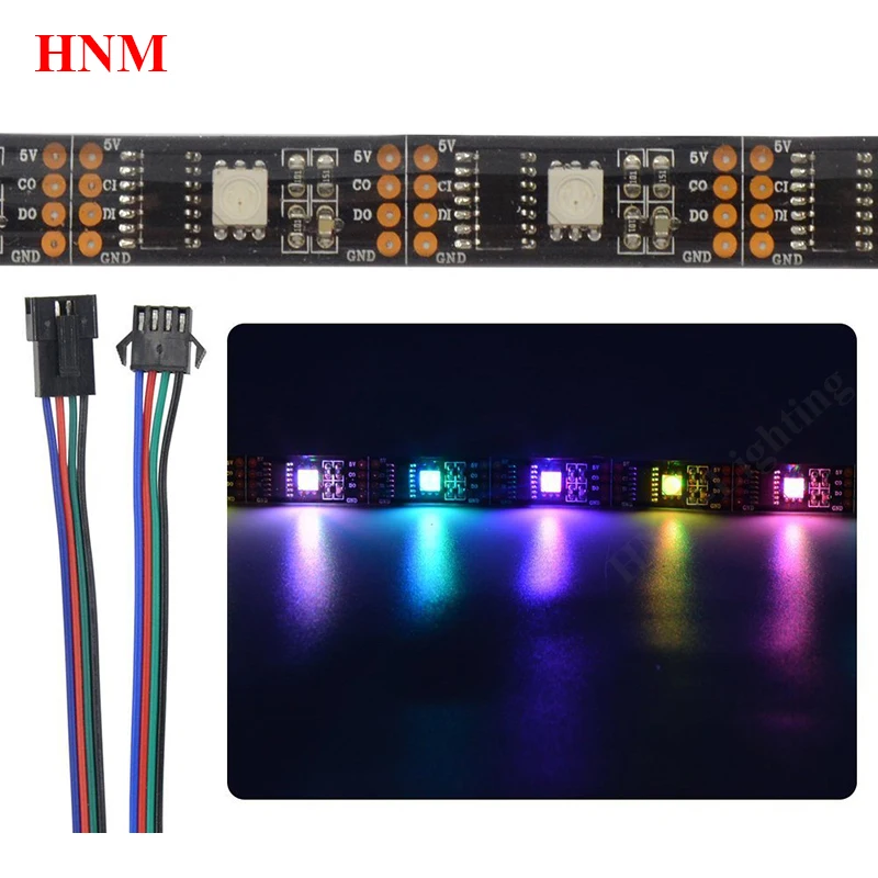 

5V 32LEDs/m WS2801 LED Strip 5050 SMD RGB Pixel Light Individually Addressable Digital 2801 Neon Sign Flexible TV Tape