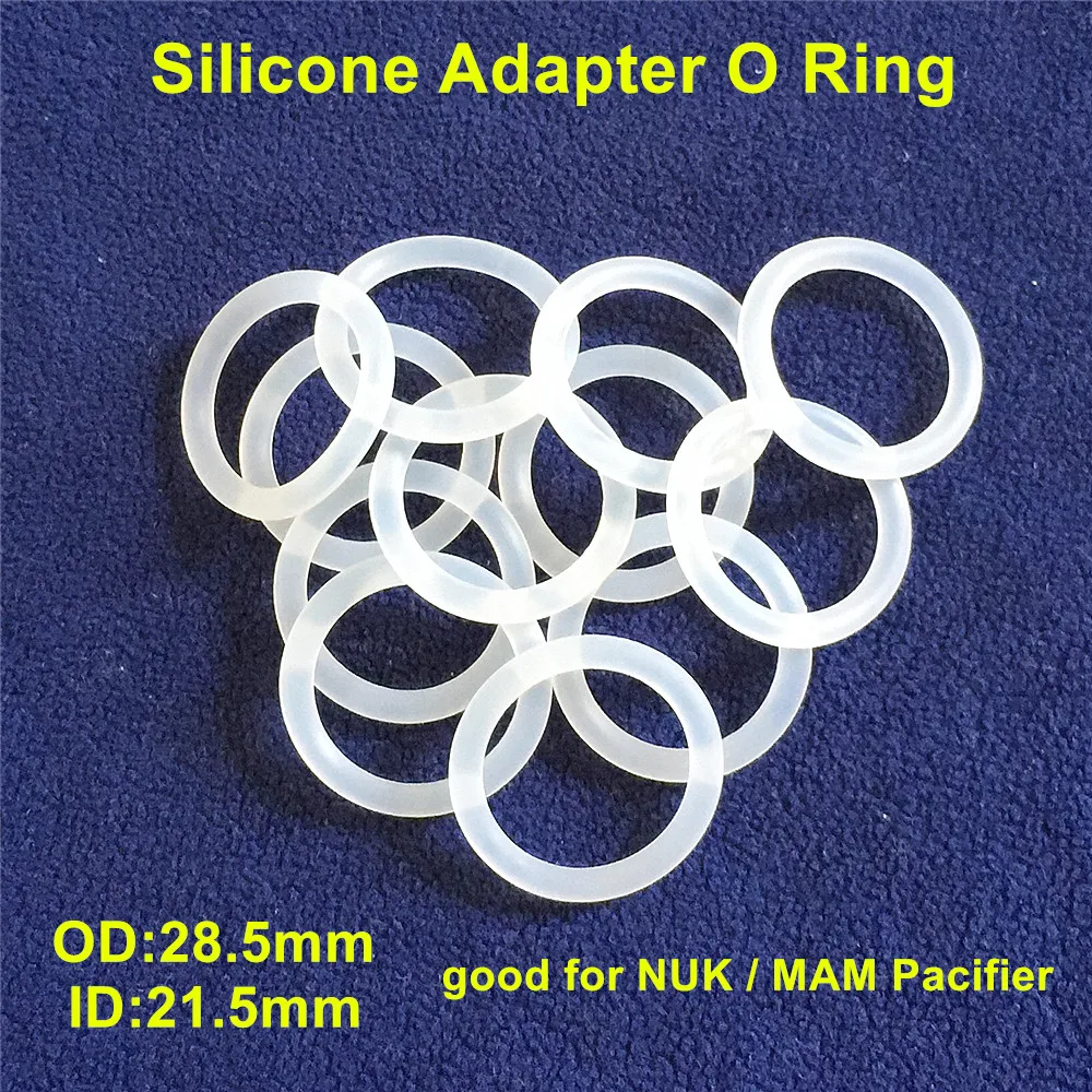 Chenkai 100pcs Transparent Silicone Pacifier Rings DIY Clear Silicone Baby Mam NUK Dummy Teether Adapter O Rings Toy Accessories