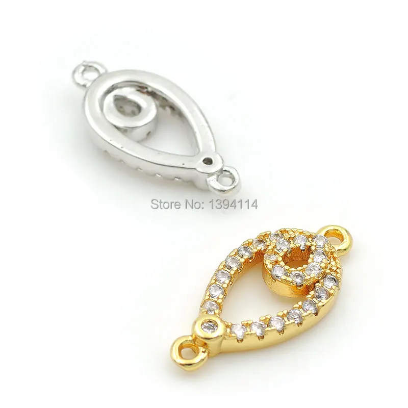 15*7*2mm Micro Pave Clear CZ Drop Connector Fit For Women As DIY Bracelets Accessory