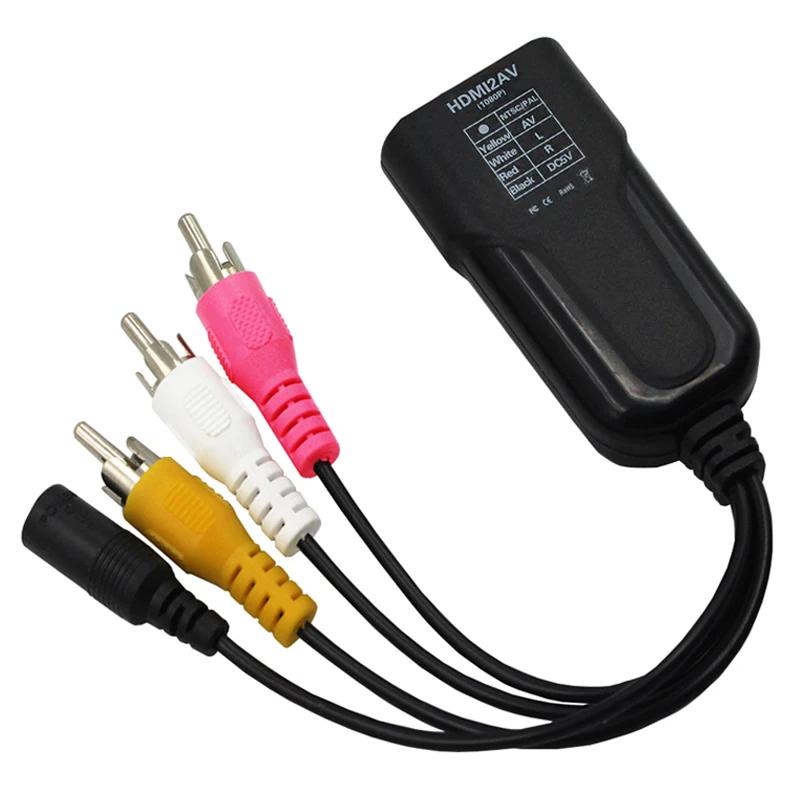 HDMI zu AV CVBS 3RCA Konverter Weiblichen zu Männlichen Adapter HDMI2AV Adapter Standard HD Interface für PS3 für PS4 HDTV VHS HD DVD