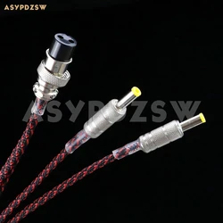 1.2Meter Silver plated wire GX16mm-2PIN to 2 PCS 5.5*2.1mm male Linear power supply cable