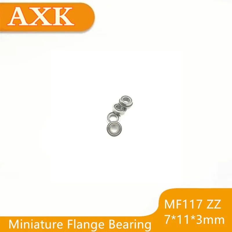 2023 Special Offer Free Shipping Axk Abec-5 Mf117zz Flange Bearing 7x11x3 Mm (10pcs) Miniature Flanged Mf117 Z Zz Ball Bearings