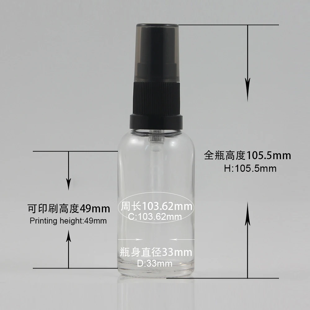 

30 ml perfume spray bottle glass balck plastic pump with clear black lids perfume bottles wholesale uk