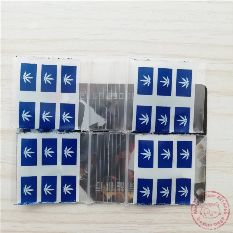 125125 100pcs Zipper Plastic Baggies Blue Leaf Desgin Resealable Zip Lock Package Small 1.25\