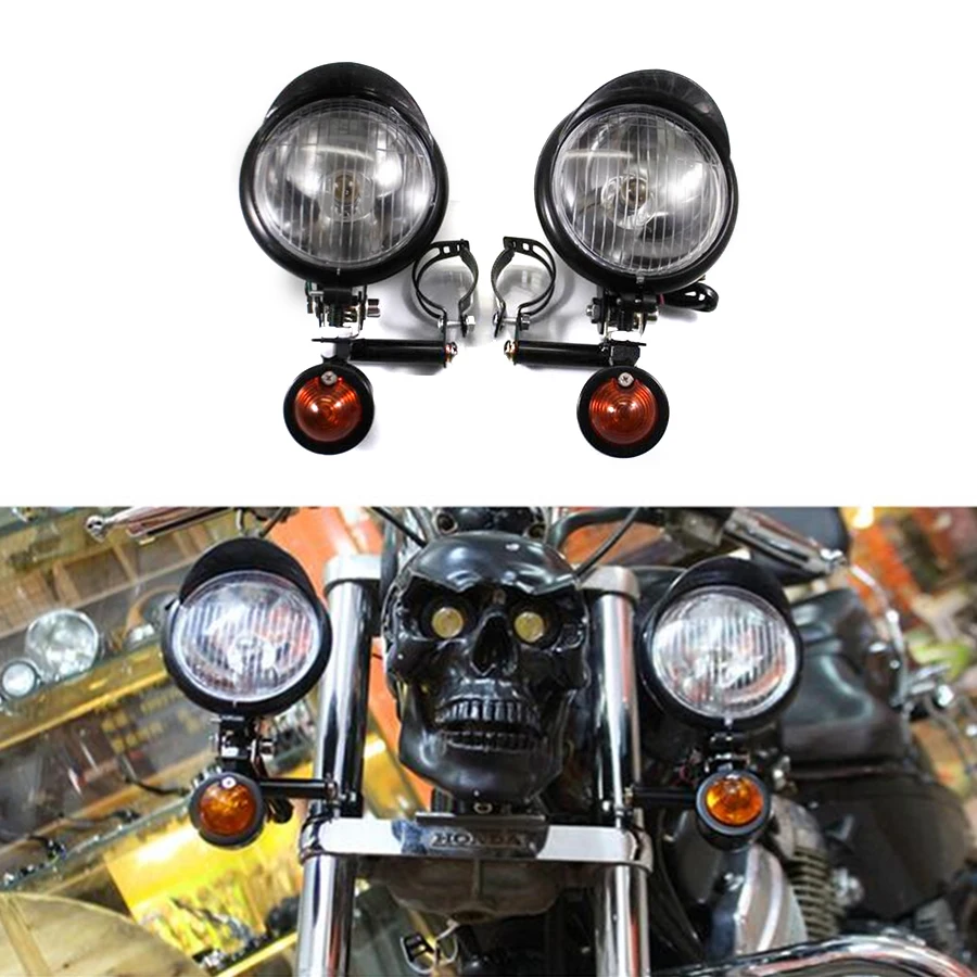 

Motorcycle Fog Lamp Turn Signal Light Black 12V 10W For Mounting in 28MM-45MM