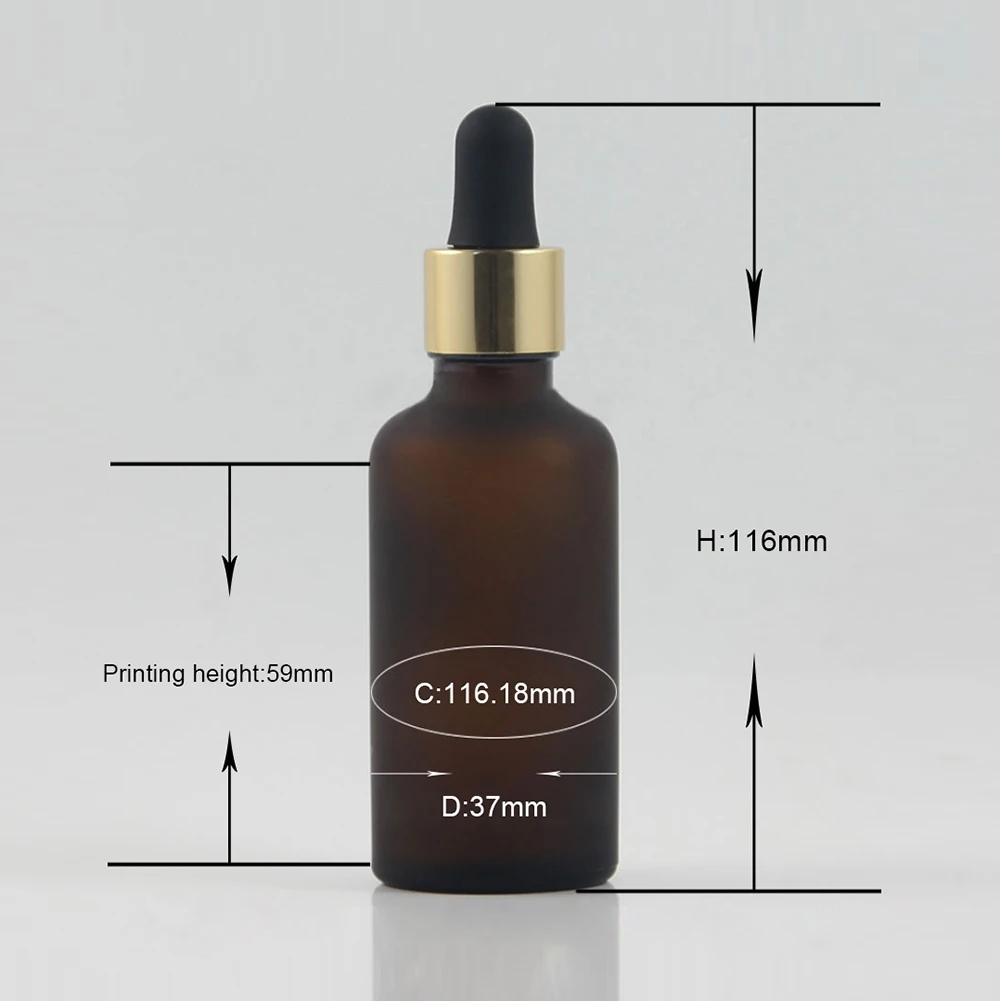 

Portable 50ml essential oil bottle with rose gold dropper cap and black frosted rubber for package