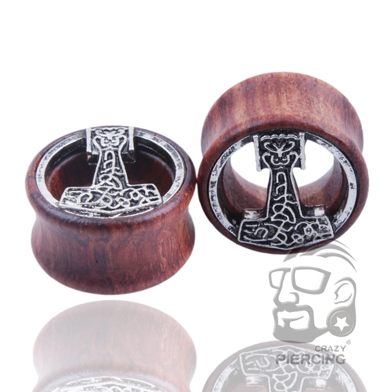 Wholesale 70pcs/lot Wood Ear Plugs Organic Wooden Saddle Earring Gauges Piercing Oreja Body Jewelry 8-20mm 10pcs/size