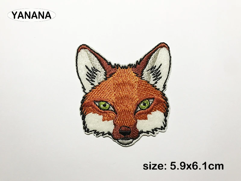 Fox Patch for Clothing Iron on Embroidered Sewing Applique Cute Sew On Fabric Badge DIY Apparel Accessories