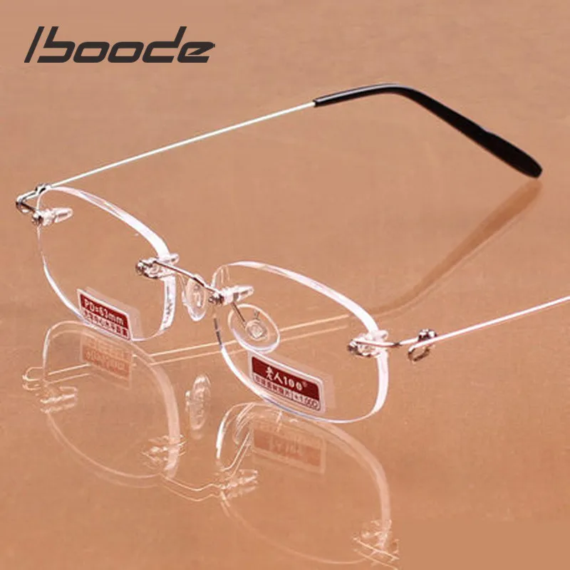 iboode Unisex Reading Glasses Brand Rimless Presbyopia Eyeglasses for Women Men Resin Clear Lens Reading Eye Glasses +1.0~4.0