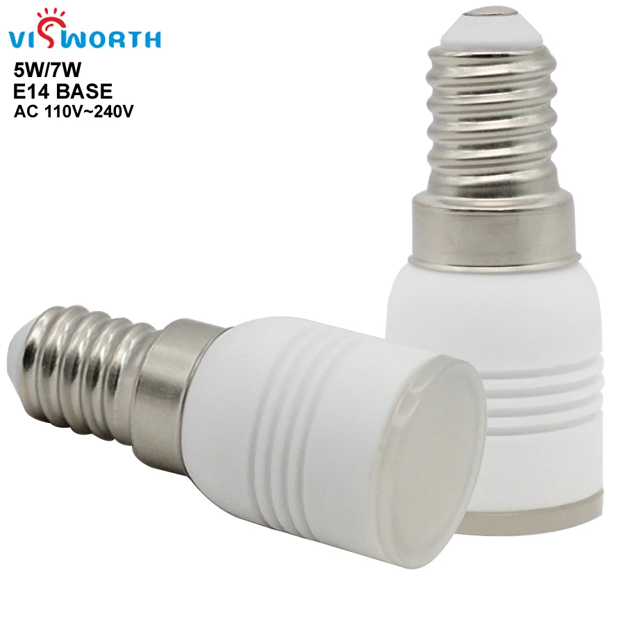 Mini Ceramic White Body E14 Led Bulbs 5W 7W Crystal Lamp SMD3014 24PCS Leds AC 110V 220V 240V Spotlight Warm Cold White