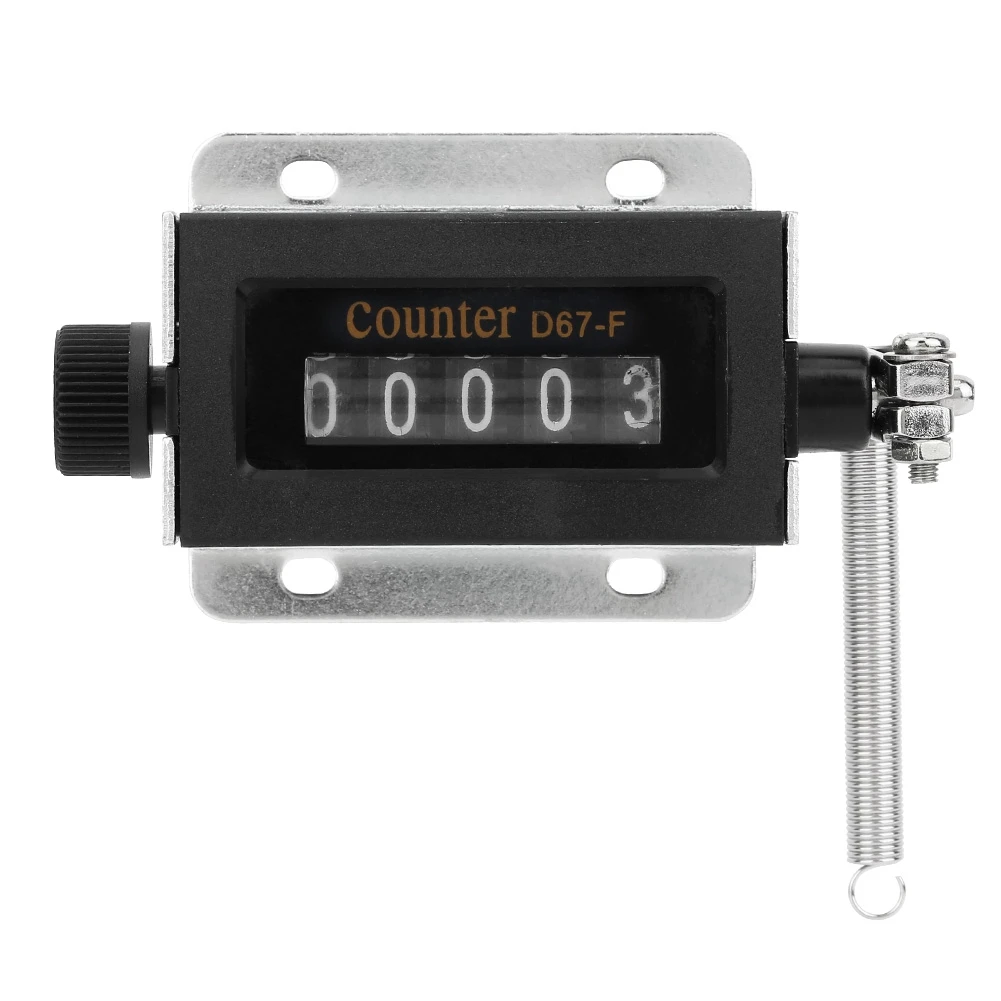 Mini Digital Counter 0-99999 5 Digit Number Hand Tally Click Timer Mechanical Resettable Manual Pull Stroke Counter D67F