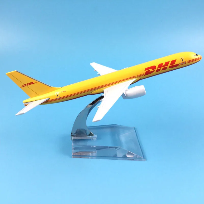 16cm Plane Model Airplane Model DHL Express Delivery Airplanes Boeing 757 Aircraft Model 1:400 Diecast Metal Plane Toy Gift Free