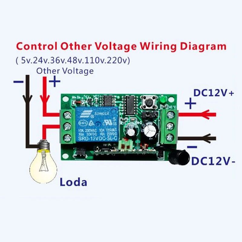 3000M Long Range DC 12V 24V 1 CH RF Wireless Remote Control Switch System 315/433 MHz Transmitter + Receiver