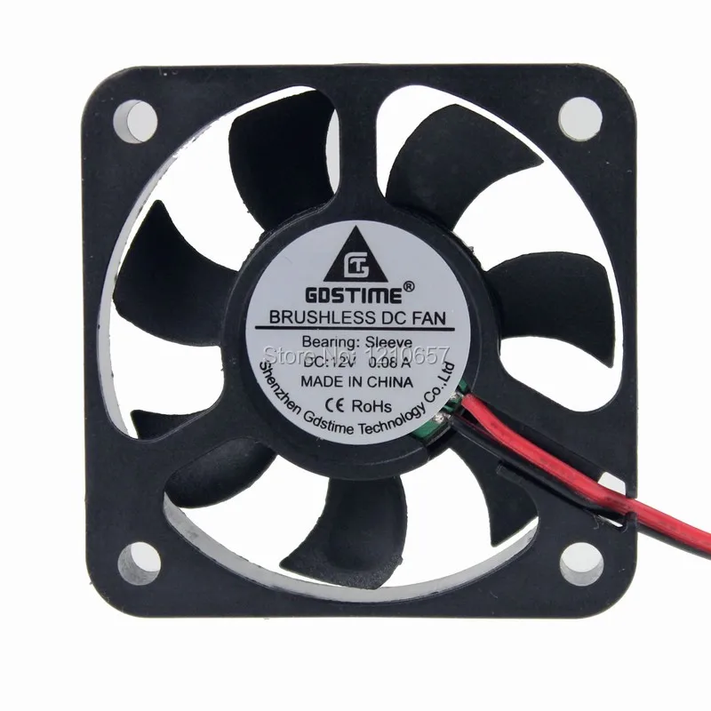 

100 Pieces LOT Gdstime DC Cooler Fans 50mm 50x50x10mm 5cm 12V 2Pin Mini Ventialtion Cooling Fan