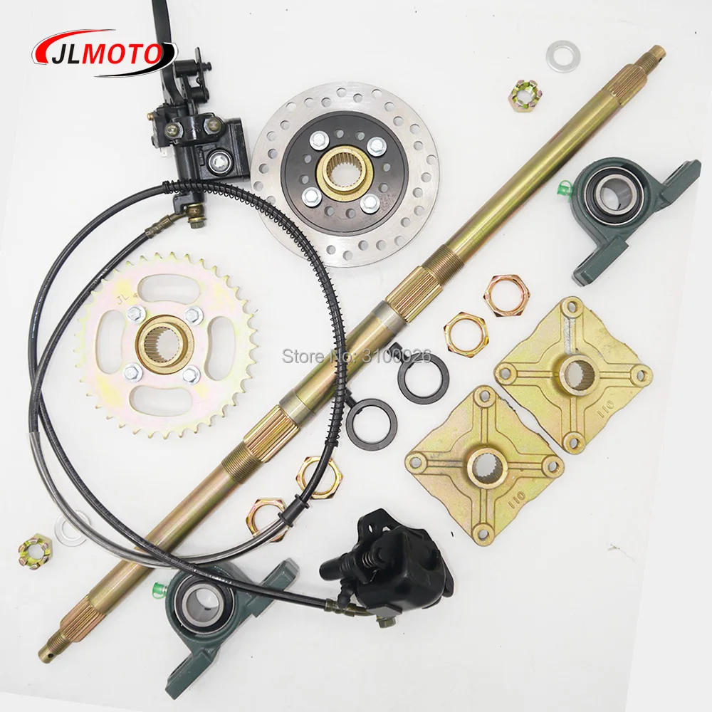710mm M8*4 Wheel Hub Rear Axle Assy With 428# 37T Sprocket 160mm Disc Brake Fit For 50 110CC ELECTRIC ATV Quad Buggy Bike Parts