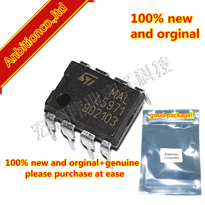 2-10pcs  100% new and orginal L5971 DIP-8 1.5A STEP DOWN SWITCHING REGULATOR in stock