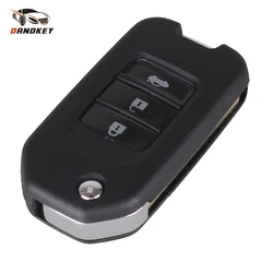 Dandkey New FOLDING FLIP REMOTE SHELL FOB CASE 3 BUTTONS FIX FOR 2014 HONDA CRIDER JADE CIVIC ACCORD CITY ODYSSEY KEY key shell