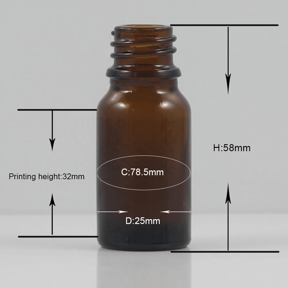 

100pcs 10ml brown/amber round high grade lotion/cream/perfume glass bottle, cosmetic container essential oil glass bottle