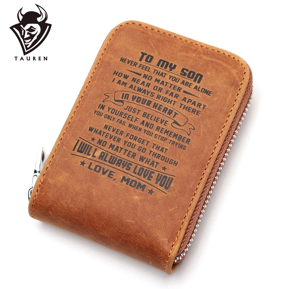 

Parent To Child Gift Wallet 14 Card Solts RFID Blocking Genuine Leather Crazy Horse Holder Organ Bag