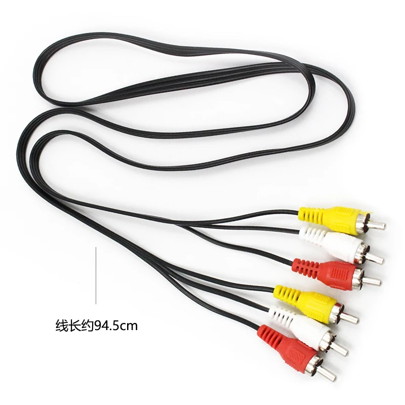 AV to AV Audio VIdeo Cable 3 RCA Composite Male to Male Cable 1M Gold Plated For ideo DVD CD Player Free Shippping