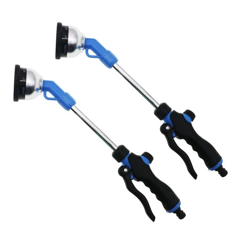 1pc/2pcs 9 Functions Long Rod Spray Gun Hose Nozzle Guns Garden Irrigation Plant Watering Car Wash Water Gun Jet  Clean Tool