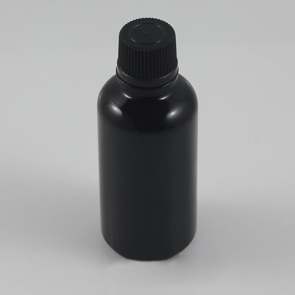 Shiny Black 50ml cosmetic dropper glass bottle cream packaging sale well