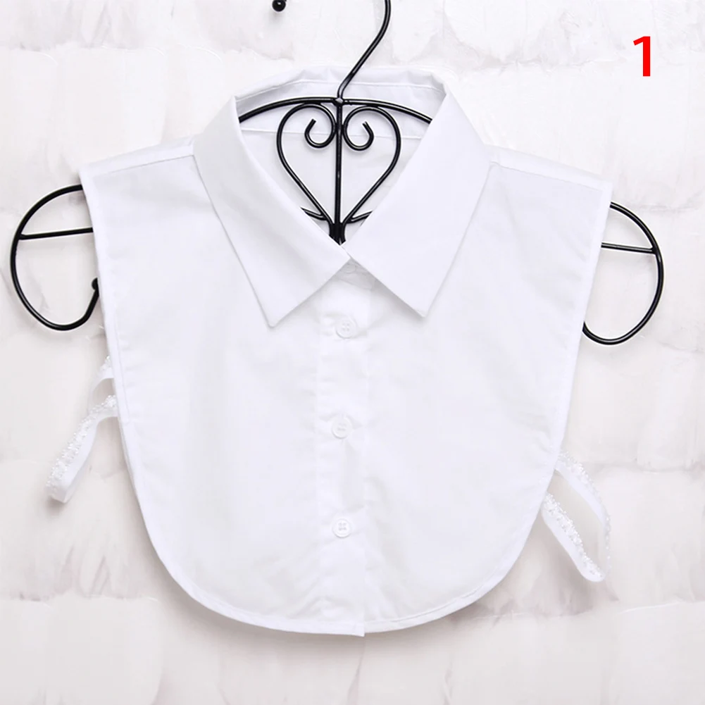 Women Shirt Fake Collar White Black Vintage Detachable False Collar Blouse Lapel Elastic Collar Tie Women Clothes Accessories