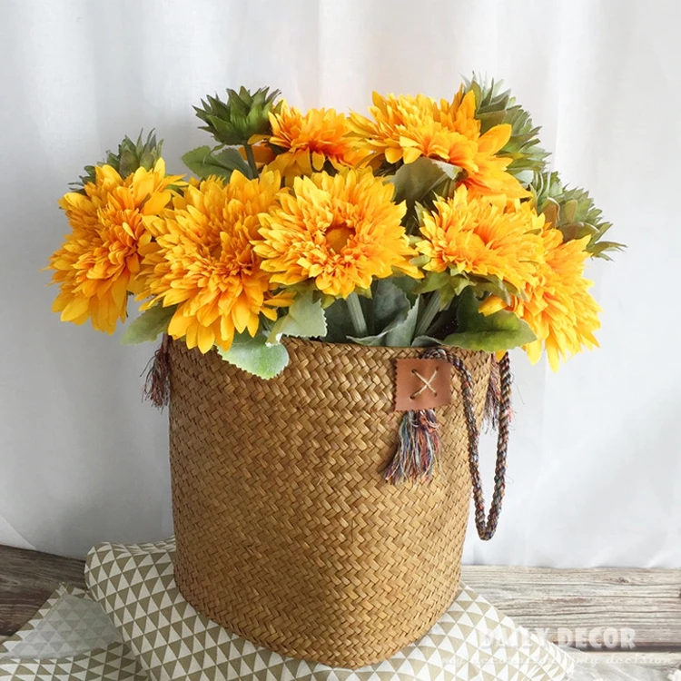 10pcs/lot ! High-Q sunflower Artificial Silk Flowers Gerbera fake helianthus Home Christmas wedding Decoration Barberton daisy