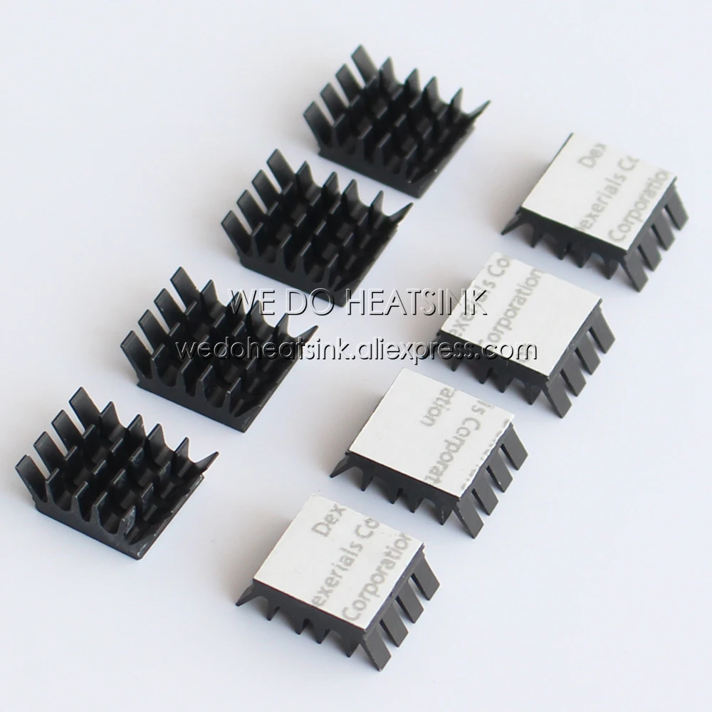 10pcs Aluminum Spiky Black Mini Heatsink 13x14x6.5mm Heat Sinks Cooler for IC VGA RAM With Thermally Adhesive Tape Applied