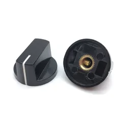 5pcs/lot Potentiometer Encoder Band Switch Cap Plastic Knob with Screw for Hole 6mm Diameter 26 x15mm Black