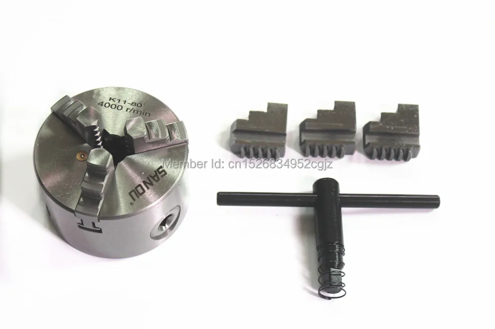 New 3 inch 3 Jaw Lathe Chuck Self-Centering K11 80 80mm chuck with Wrench and Screws Hardened