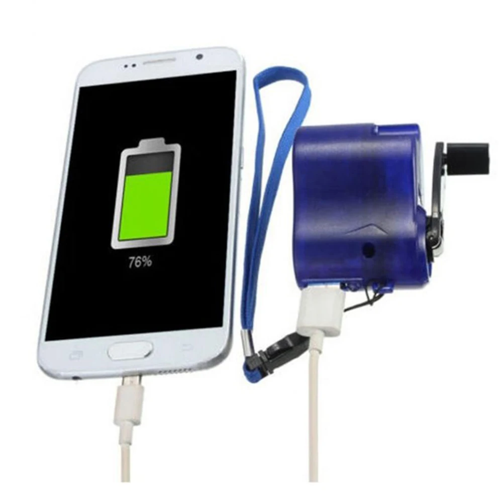 New Portable Hand Crank Manual Outdoor Travel Emergency USB Mobile Phone Charger