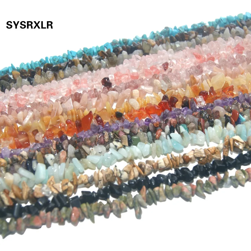 3-5MM Irregular Shape Freeform Chip Natural Stone Bead Pink Quartz Tiger Eye Agates Lapis lazuli For Jewelry Making DIY Necklace