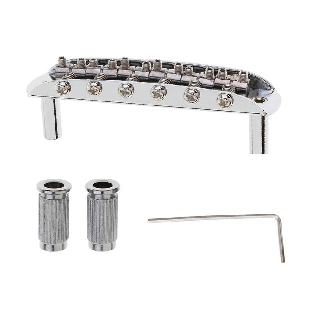 Chrome Bridge Assembly Set for Jazzmaster Mustang Style Guitar Parts Instrument Accessories