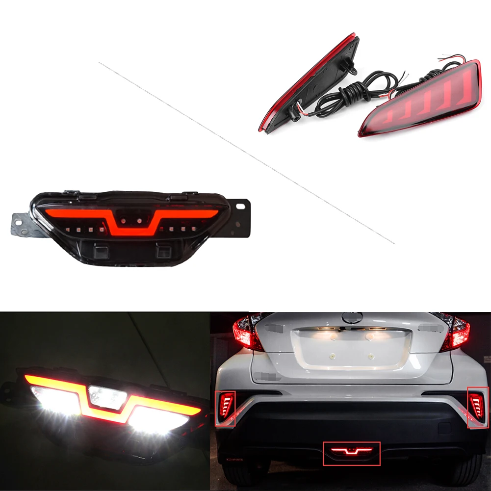 

LED Rear Fog Light+Rear Bumper Light For Toyota CHR C-HR 2016-2018