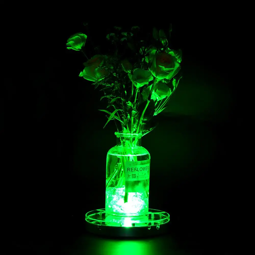 New Products 10pcs/Lot Wedding Decoration Centerpiece Under Vase Light 8inch Spot LED Light Base RGB Color Remote Controlled