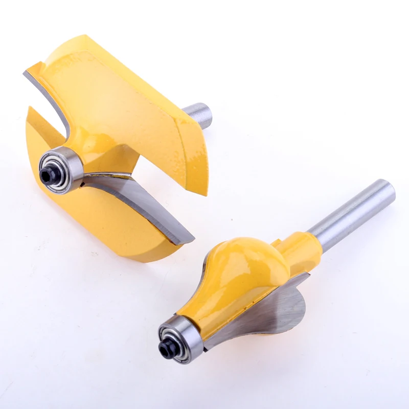 2PC 8mm Shank Handrail Router Bit Set - Standard/Flute Line knife Woodworking cutter Tenon Cutter for Woodworking Tools