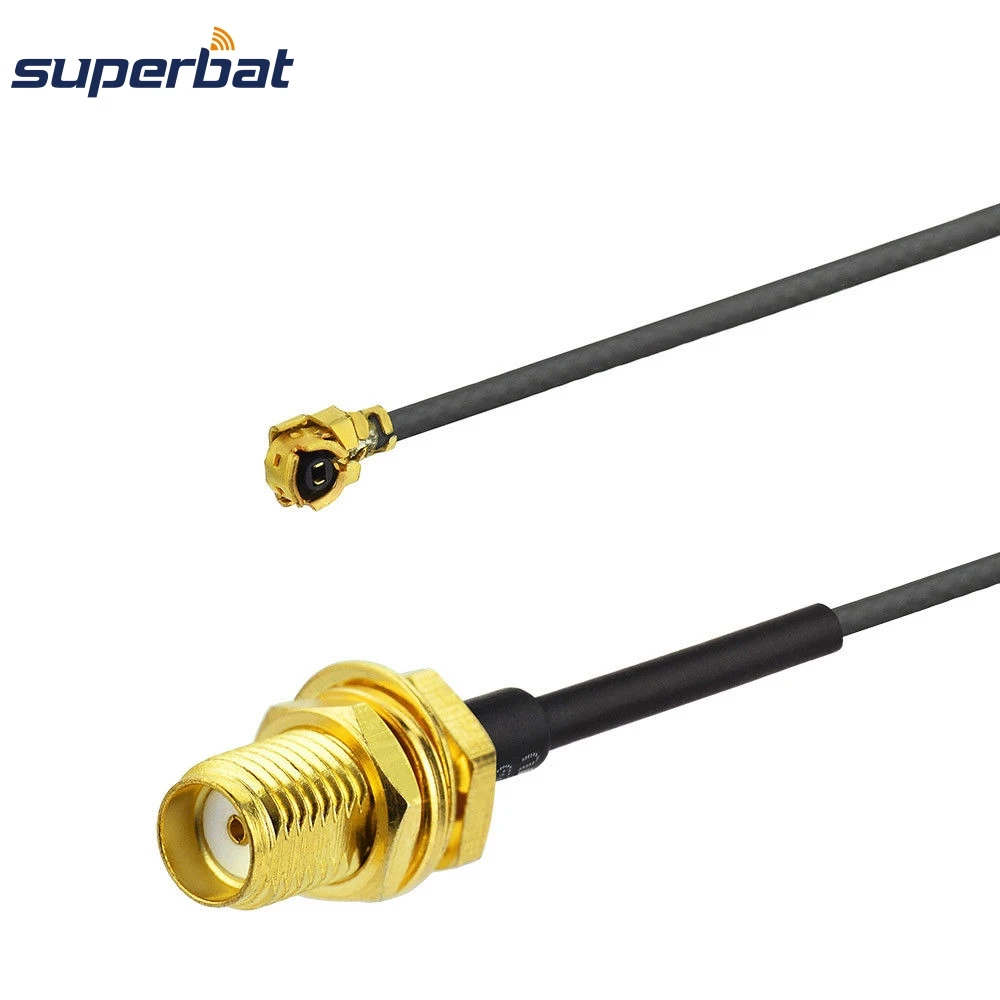 Superbat U.FL/IPX to SMA Female Bulkhead Pigtail Flexible 1.13mm Cable 10cm for TV GSM CDMA 3G 4G LTE GPS WiFi DAB Antenna