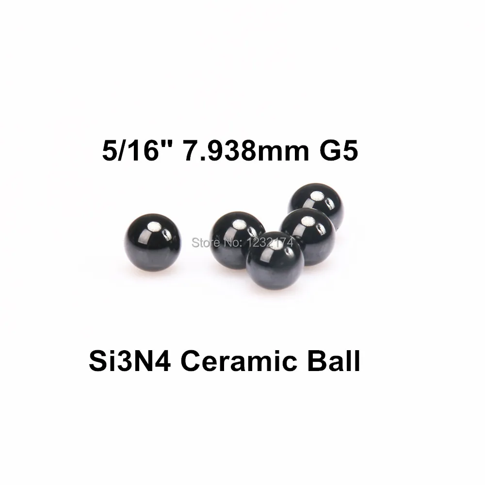 

5/16" 7.938mm Silicon Nitride Ceramic Ball Si3N4 G5 100PCS/Lot used inBearing,Pump,Valve ball,linear slider 7.938mm ceramic ball