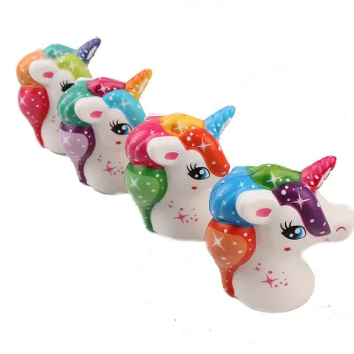 NEW 11CM Jumbo Unicorn Squishy Doll Unicorn Horse Head squishy Slow Rising Stress Reliever Anti stress Toys Mobile Phone Straps