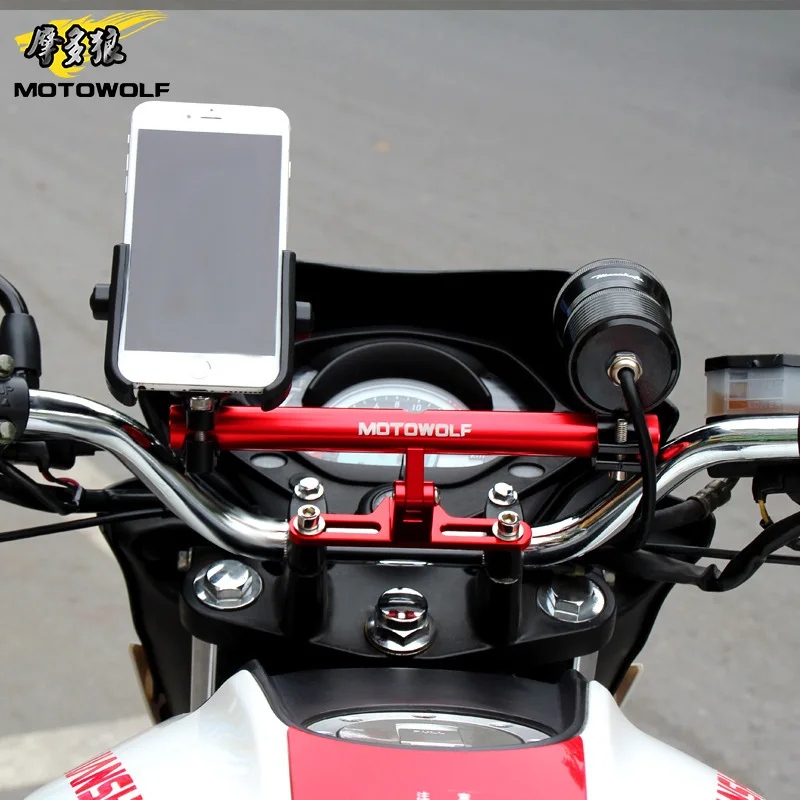 2024 Newest Car Styling MOTOWOLF Motorcycle Modified Phone Holder Bracket Mount AL 180 Horizontal rotation Cool styling