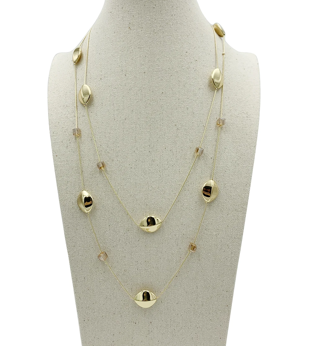 European and American Fashion Accessories Double-Deck Dainty Chain Necklace Simple Layering Necklaces For Gift 3 Colors