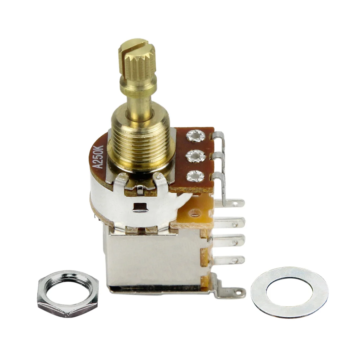 FLEOR A250K Guitar Potentiometer Push Push Pot Audio Taper Short Split Shaft (Don\'t Pull Anymore)