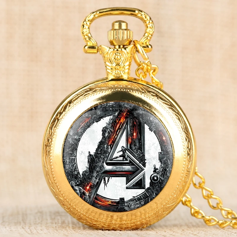 Marvel Movie De Avengers Ultron Retro Quartz Zakhorloge Ketting Hanger Ketting Fob Horloge Mannen Uur Unisex Geschenken Voor Mannen fans